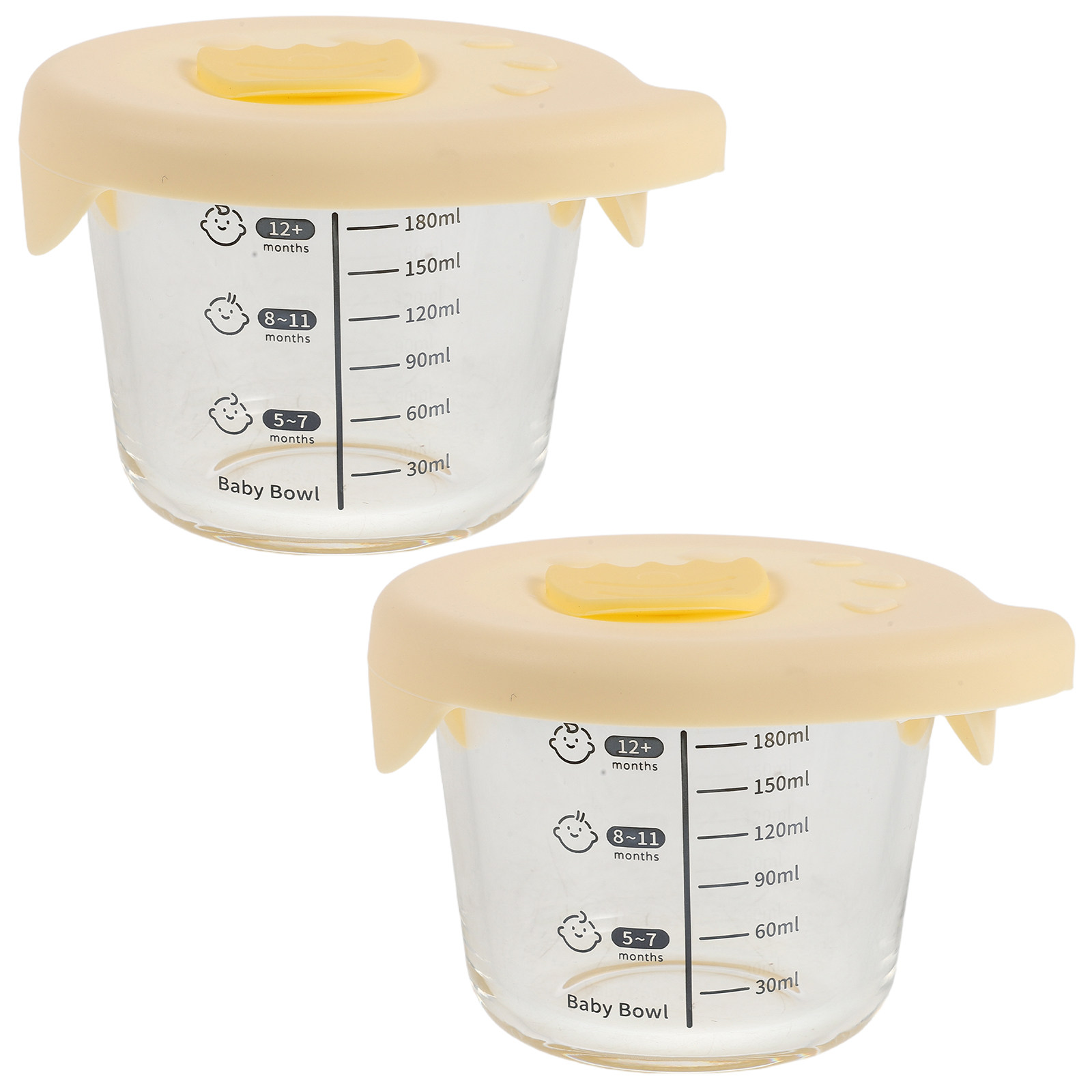 Baby Food Glass Containers - 2 Contenitori in Vetro per Alimenti