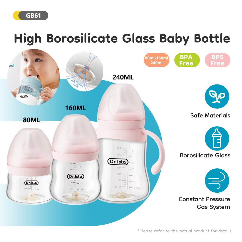 Baby Food Glass Containers - Biberon in Vetro per Neonati 80/160/240ml,