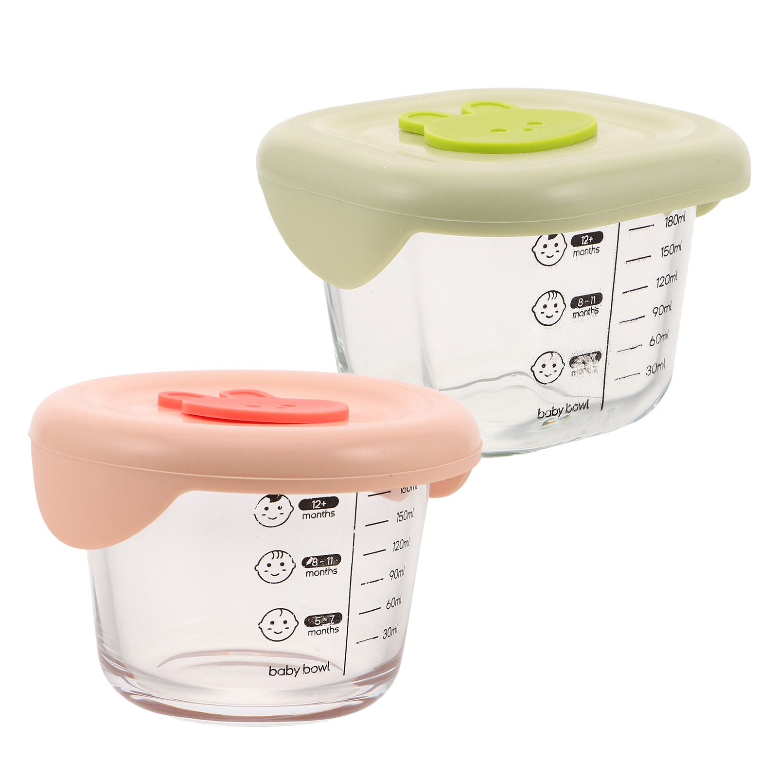 Baby Food Glass Containers - 2 Contenitori per Alimenti per Bambini