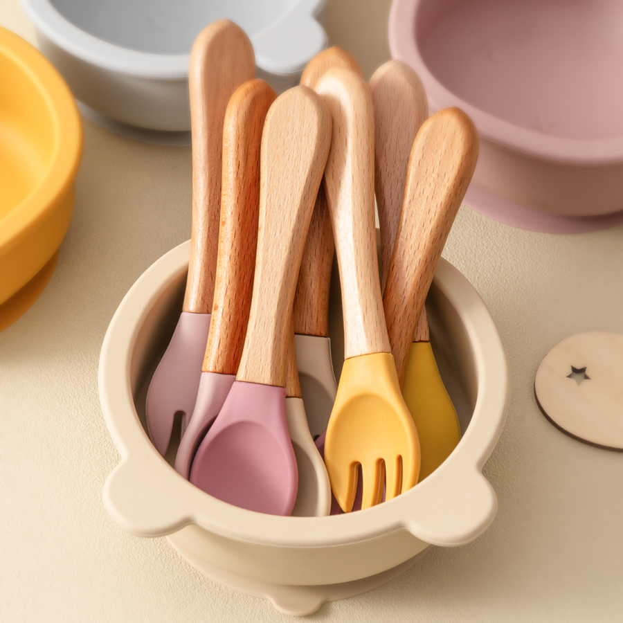 Baby Food Dispensing Spoon - Mamaplan Silicone Baby Cucchiaio Forchetta Manico