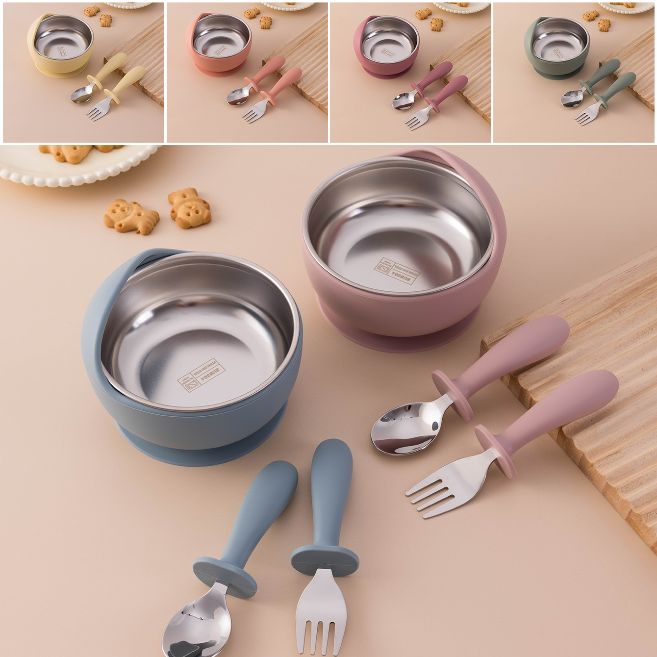 Baby Food Dispensing Spoon - Colore Bambini 3PCS Set di alimentazione