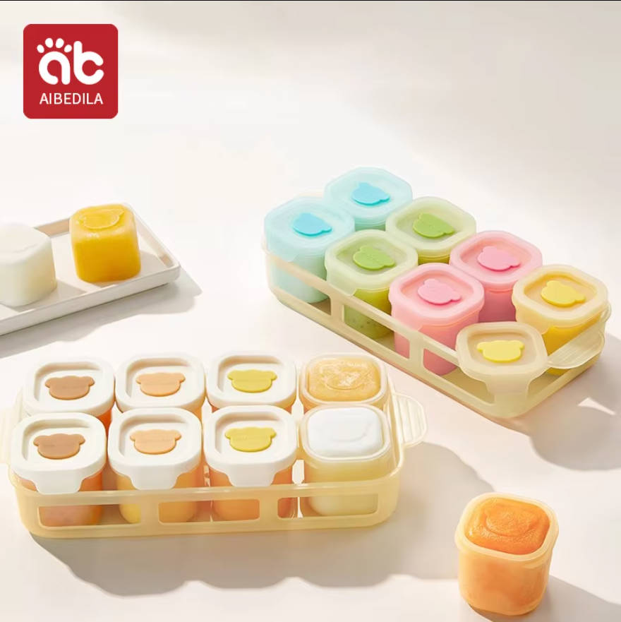 Baby Food Glass Containers - AIBEDILA Vassoio Congelatore in Silicone per
