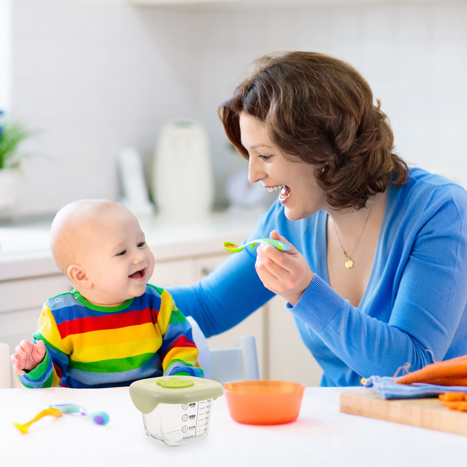 Baby Food Glass Containers - 2 Contenitori in Vetro per Alimenti