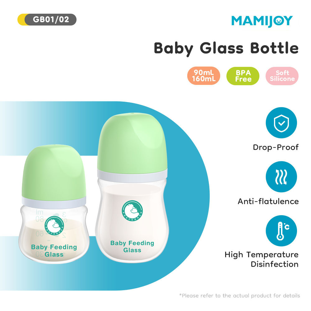 Baby Food Glass Containers - MAMIJOY 1PCS Biberon per Neonati 90ML/160ML